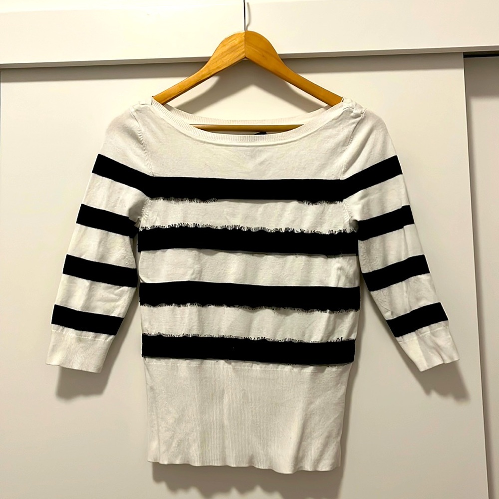 Black and white striped top